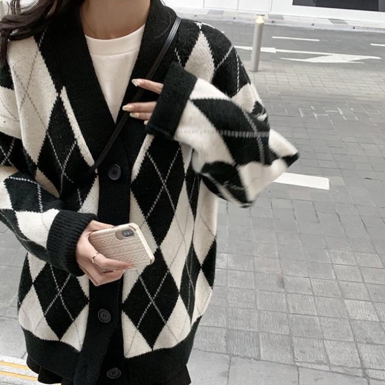 NEW ARRIVALS FREESHIP- ÁO CADIGAN KẺ SỌC PHONG CÁCH HÀN QUỐC