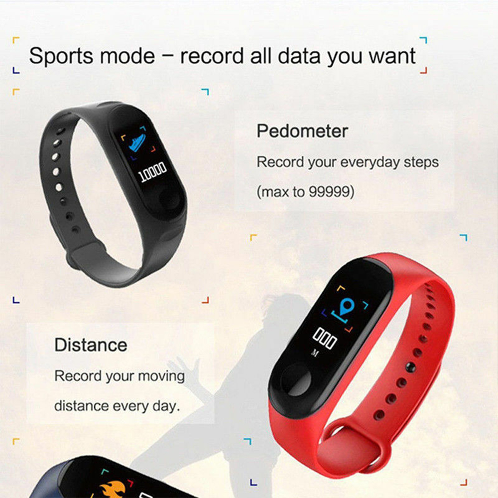 2021 brand new M3 smart bluetooth sports bracelet heart rate blood pressure fitness tracker waterproof smart bracelet watch