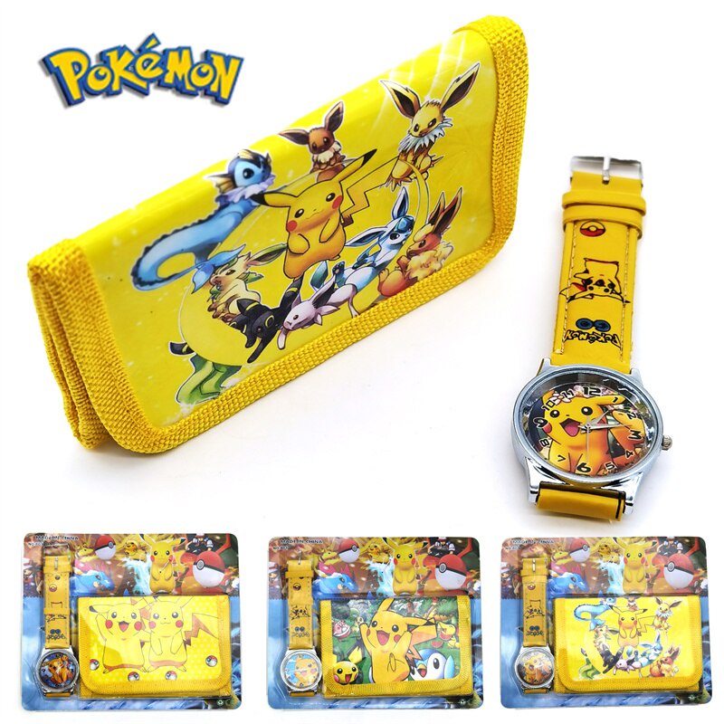 2021 Trẻ Em Pokémon Mới ' Đồng Hồ Đồ Chơi Và Trẻ Em & Trẻ Em#39; s Bộ Ví Pikachu Trẻ Em &#Đồng Hồ 39;s play house Kiểu Hoạt Hình Nhật Bản