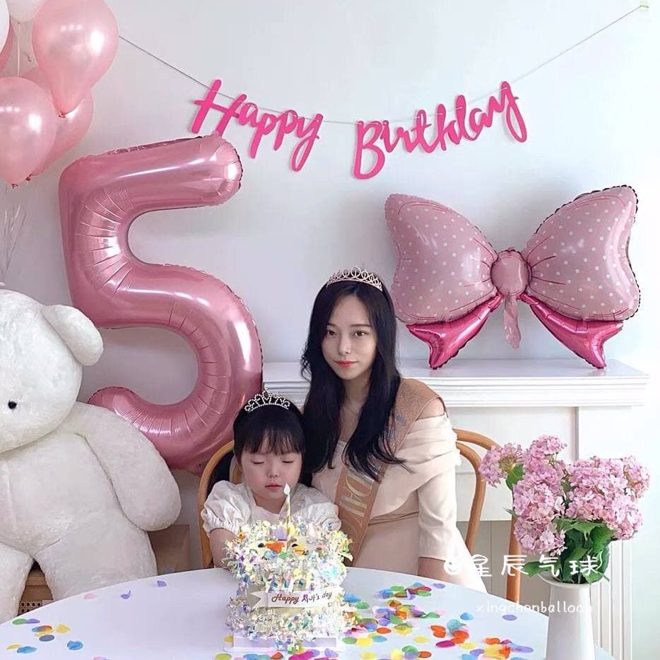 Bóng trang trí sinh nhật hình nơ size đại 64x84cm