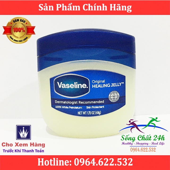 Sáp Dưỡng Ẩm Vaseline Pure Petrolium Jelly 49g - Sống Chất 24h