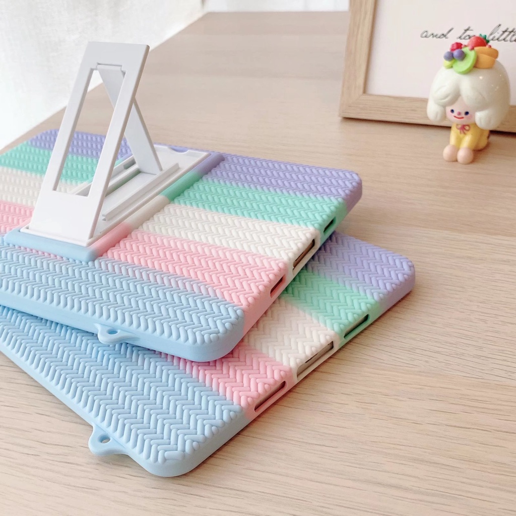 Ốp Máy Tính Bảng Silicon Mềm Có Giá Đỡ Cho IPad Pro 11 2021 8th 9th 10.2 10.5 Air 9.7 Mini 1 2 3 4 5 6