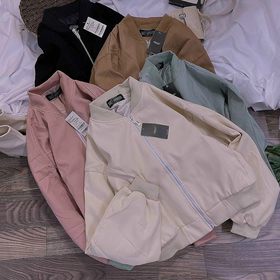 Áo Khoác Bomber Da Lộn Mịn Đẹp Form Nữ 2 Lớp Chắc Chắn