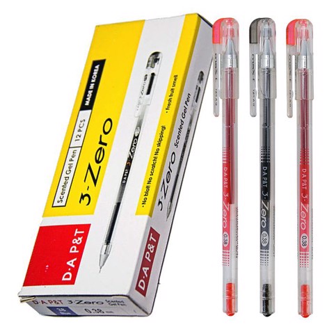 Hộp 12 cây bút viết gel nước D-A P&T 3-zero / bút zero 0.38mm
