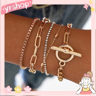 Set 4 Vòng Tay Kim Loại Cá Tính Cho Nữ