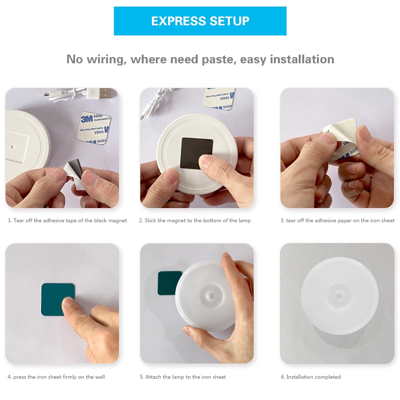 Đèn LED Mini Gắn Tường Cảm Ứng Chuyển Động Chạy Bằng Pin