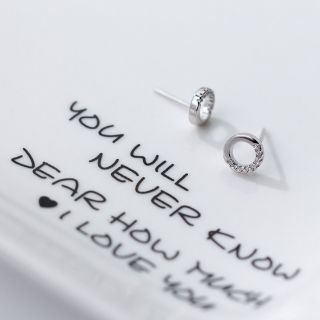 2 đôi Stub earing tròn đính đá S925 e6506