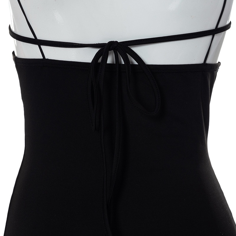 DUNEA Đầm hai dây L0318 ghép vải gợi cảm thời trang