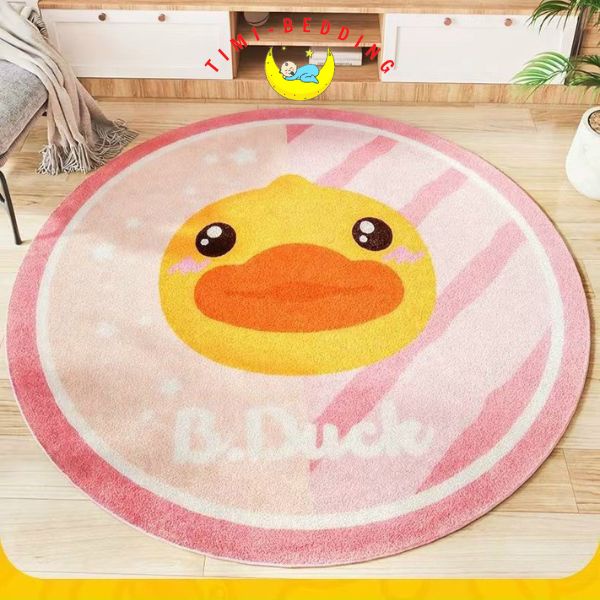 Thảm lông trải sàn tròn phòng ngủ, phòng khách cao cấp chống trượt, thấm hút nước  đường kình 1m – Timibedding