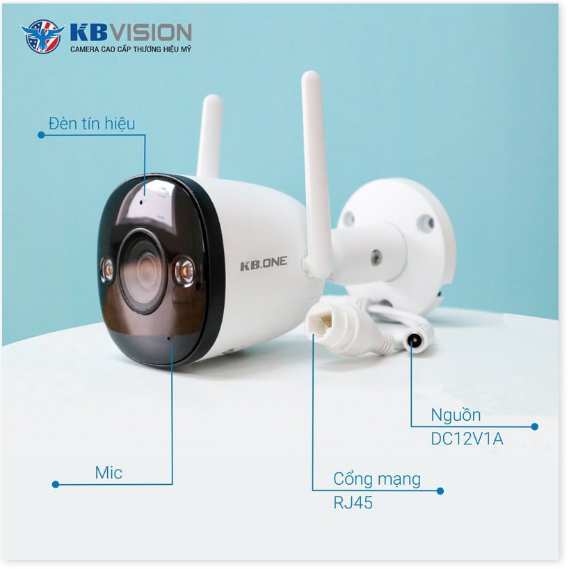 Camera Wifi KBONE KN-B21F / KN-B21/imou-b21F HD 1080 - Camera Ngoài trời, Ăng ten kép, có màu ban đêm