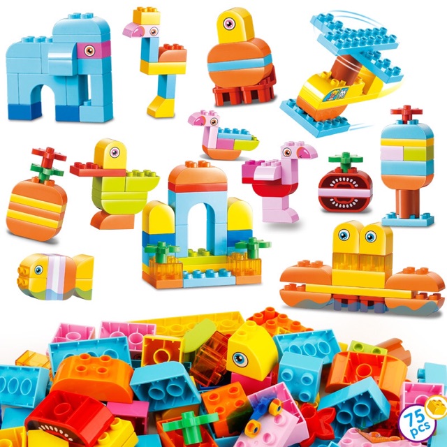 smo.neo-BỘ LEGO LẮP RÁP SÁNG TẠO (LOẠI LỚN 75 CHI TIẾT) tương thích duplo Choi Store 53