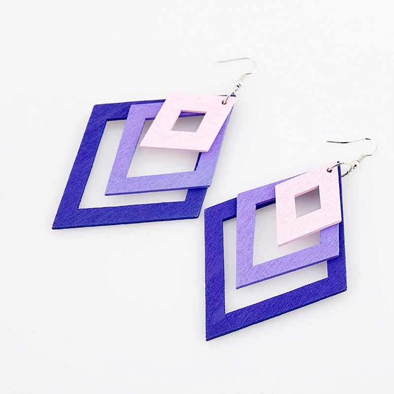 Thời Trang Khuyên Tai Gỗ Nhiều Lớp Thiết Kế Độc Đáo