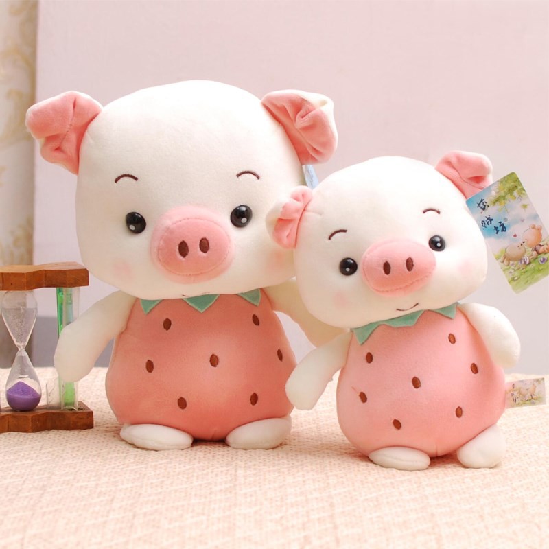 Gấu Bông Heo Trái Dâu Tây (30cm---&gt;70cm) Vải Miniso Siêu Mềm Mịn, Hàng Loại 1