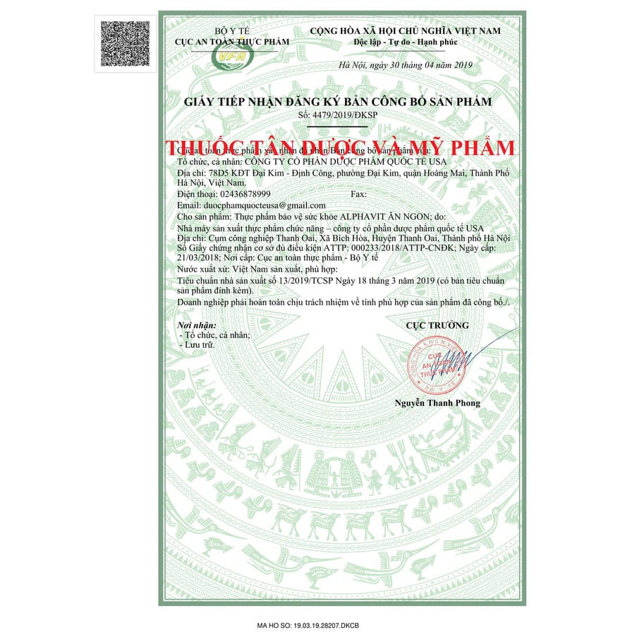 Alphavit ăn ngon ngủ tốt hộp 20 ống .