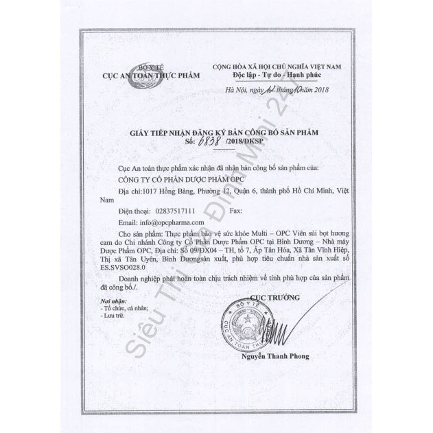 Viên sủi Vitamin C Multi OPC - Bổ sung các Vitamin thiết yếu hằng ngày - Tuýp 20 viên