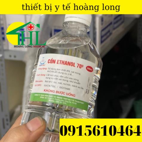 Cồn Y Tế - Cồn 70 Độ 500 ml Ethanol Sát Khuẩn Rửa Tay, Dùng Cho Máy Phun Khử Trùng Chai 500 ml
