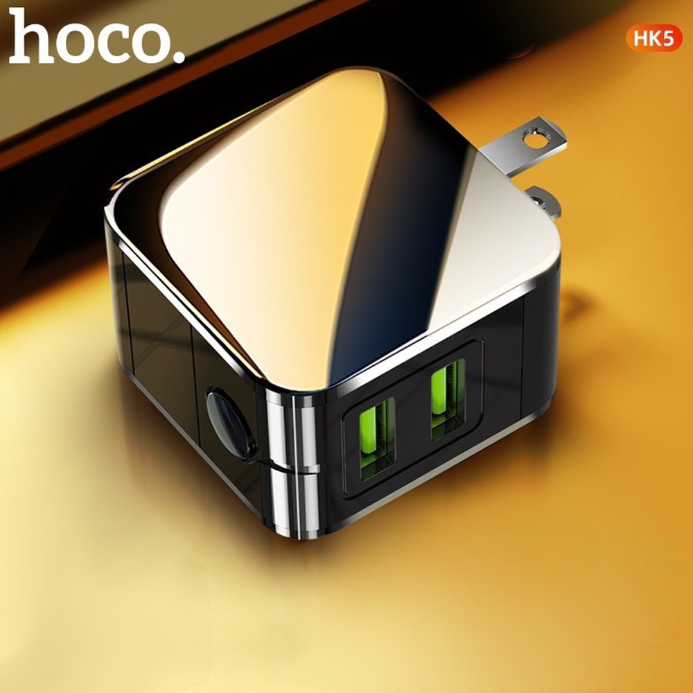 Củ sạc nhanh Đa Năng Hoco HK5 Dual USB Chính Hãng - Cốc Sạc Tự Ngắt - Có Màn Hình LED - BH 12 Tháng