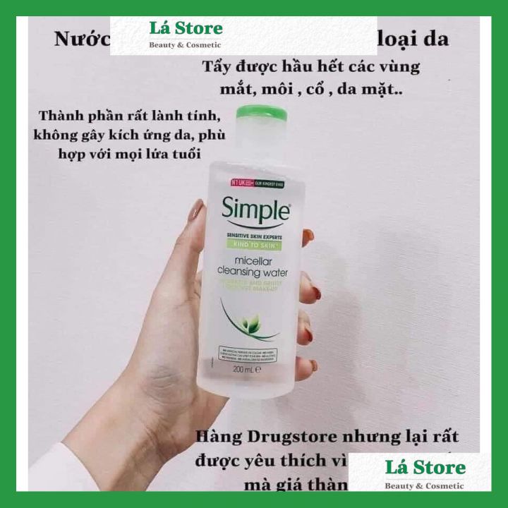 Nước Tẩy Trang Simple - Nước Tẩy Trang Simple Micellar Water 200ml