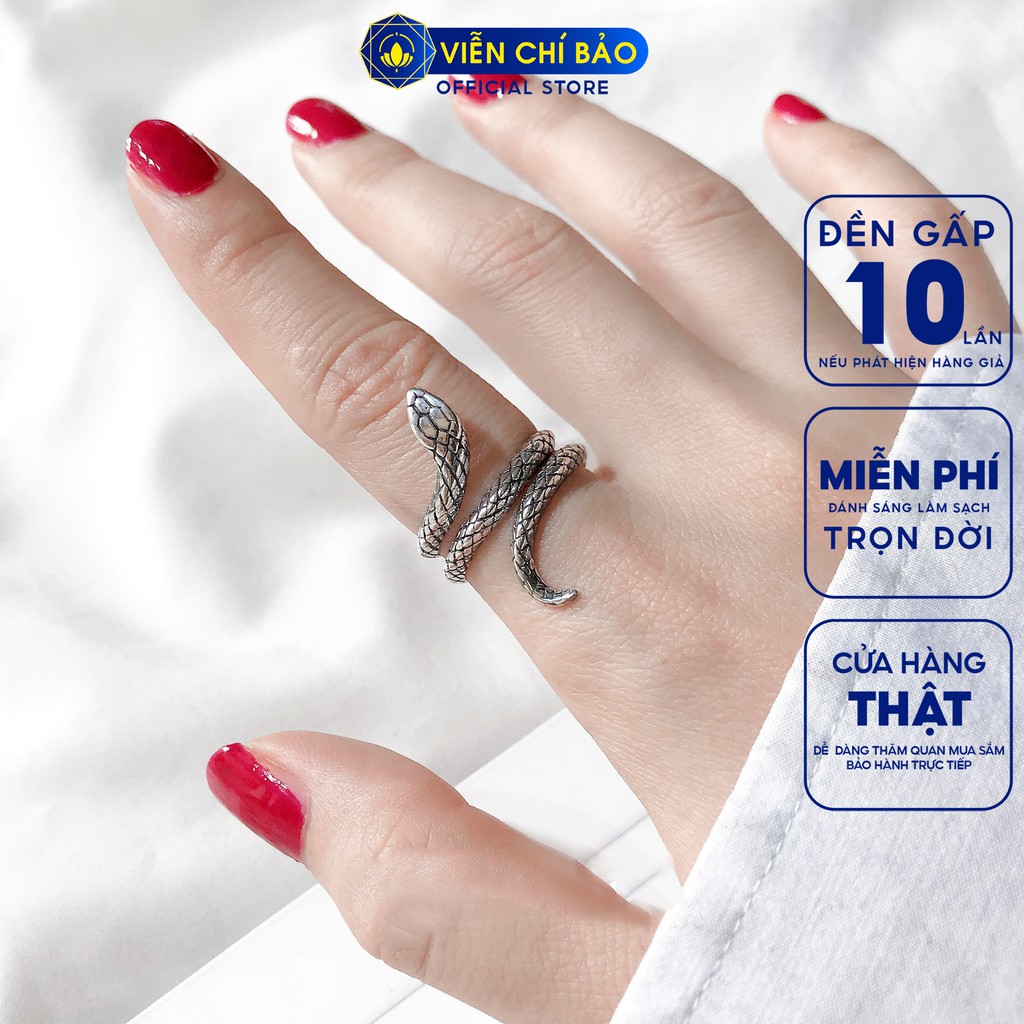 Nhẫn bạc nữ Mãng xà chất liệu bạc Thái S925 thời trang phụ kiện trang sức nữ thương hiệu Viễn Chí Bảo N000463