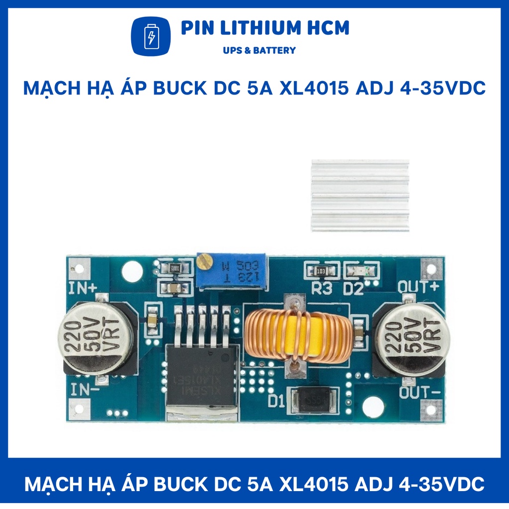 Mạch Hạ Áp Buck DC 5A XL4015 ADJ 4-35VDC