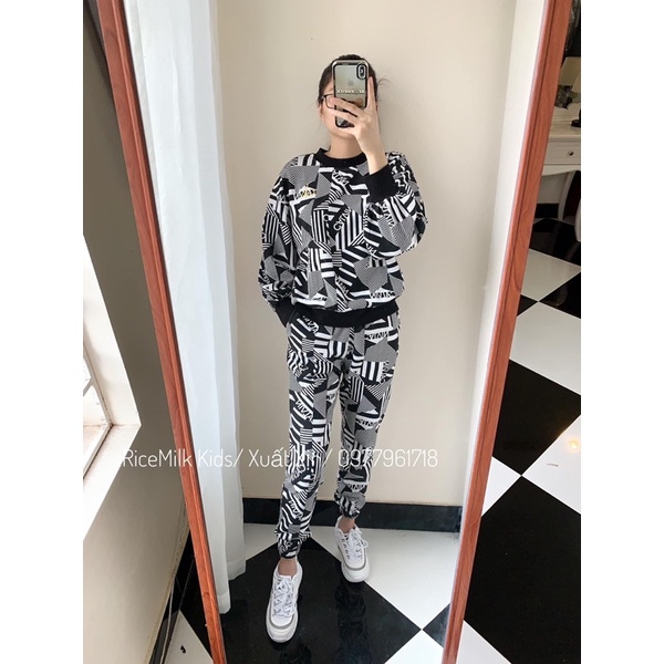 Bộ nỉ bông ck xuất dư xịn cho Nữ tay bồng