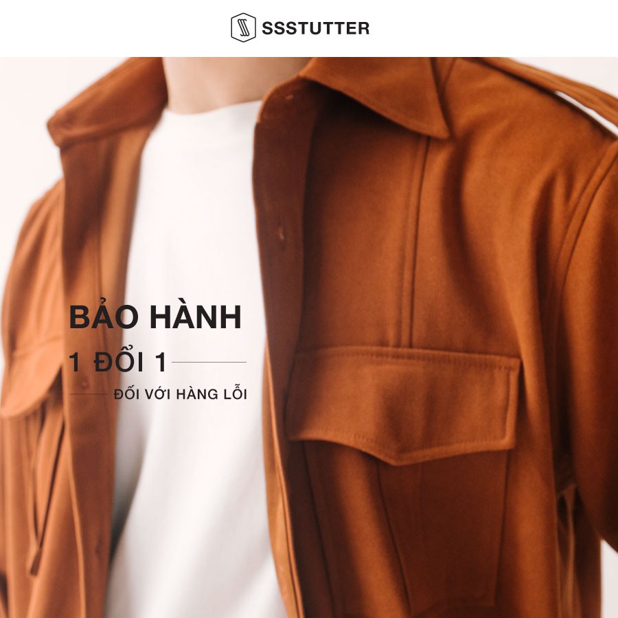 Áo sơ mi nam dài tay 2 túi ngực điểm nhấn cầu vai áo SSSTUTTER 2 màu Patch shirt | BigBuy360 - bigbuy360.vn