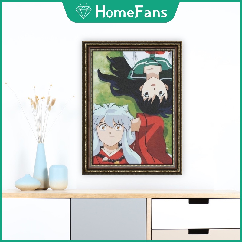 Tranh Đính Đá 5D Tự Làm Hình Inuyasha Nhật Bản 30x40cm/40x50cm Trang Trí Nhà Cửa