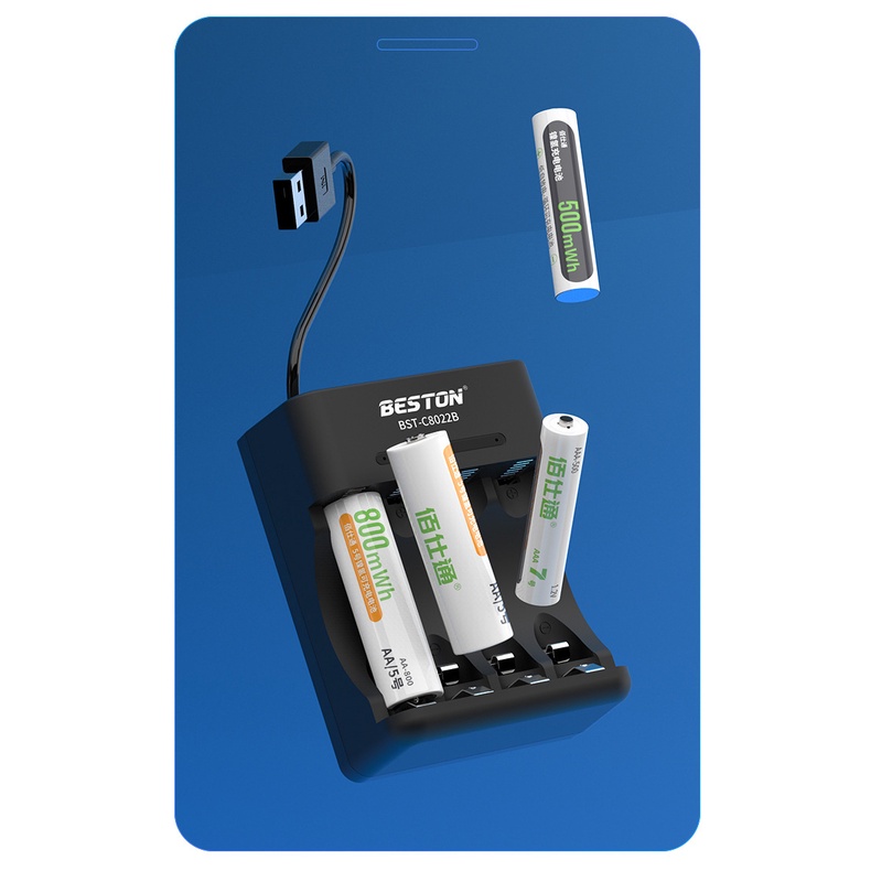 Bộ Pin Sạc AA AAA Dung lượng  2800mWh Beston cho micro, đồ chơi, đồng hồ, đèn pin, máy ảnh kỹ thuật số, máy quay phim