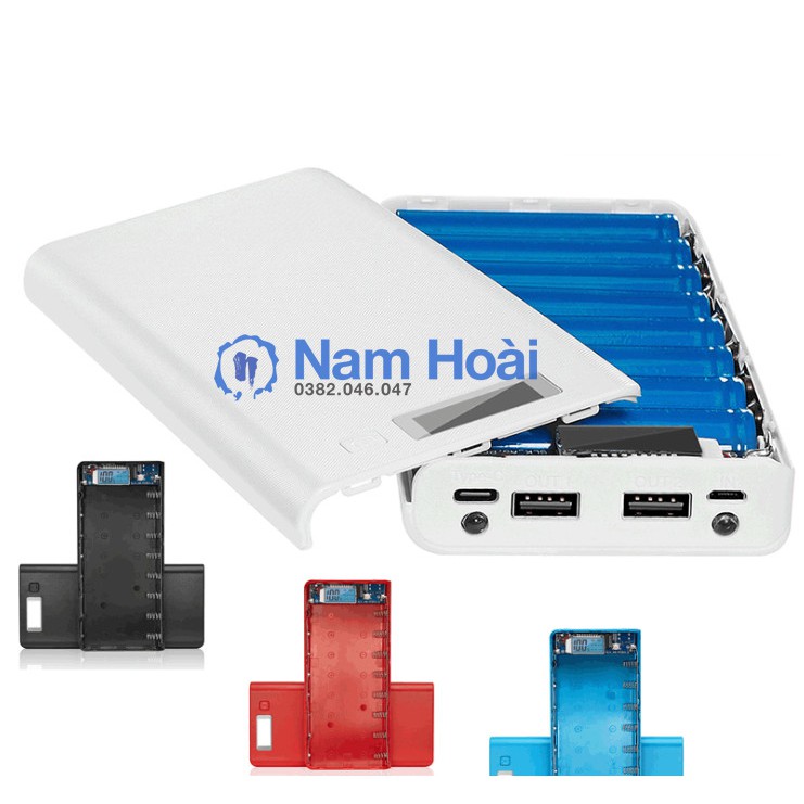 Box sạc dự phòng 8 cell pin 30000mAh Có màn hình LCD Cao Cấp - Model A8