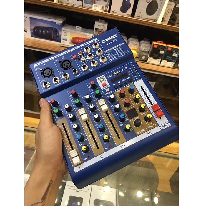 COMBO Bàn Trộn Mixer Yamaha F4 Pro+ 2 Micro Không Dây Đa Năng Max 56, Tích Hợp Vang Số 16 Chế Độ Vang, Âm Thanh Đỉnh Cao