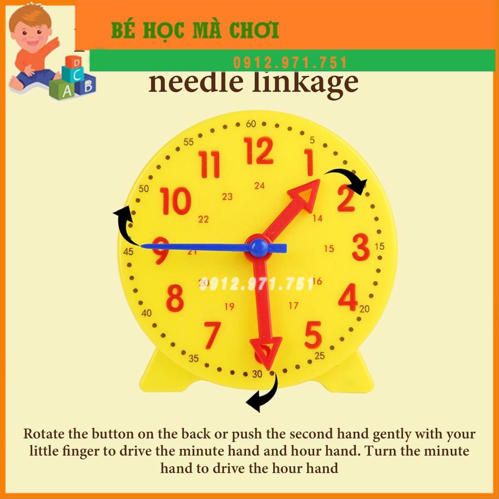 Bộ Đồng Hồ và 24 thẻ ghép puzzle Hỗ Trợ Dạy Học Cho Bé xem giờ
