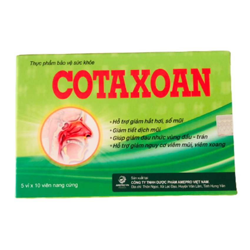 CotaXoan COTA XOAN HỘP 50 VIÊN - Hỗ trợ giảm triệu chứng viêm xoang, viêm mũi dị ứng hộp - COASTLINECARE PHARMACY