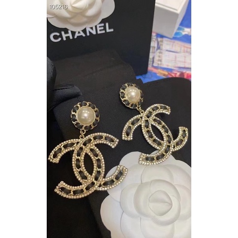 Bông Tai Chữ C Đính Ngọc Trai Nhân Tạo 22P