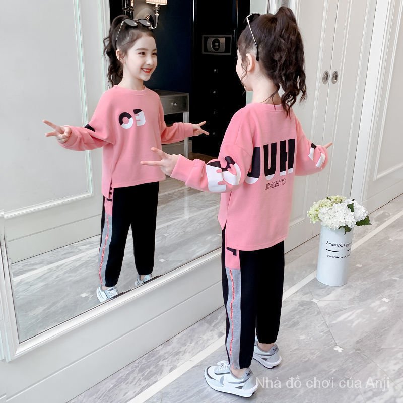 Cotton Girl Children Suit Korean New Autumn Red Children Sports Trendy Style Spring And Autumn