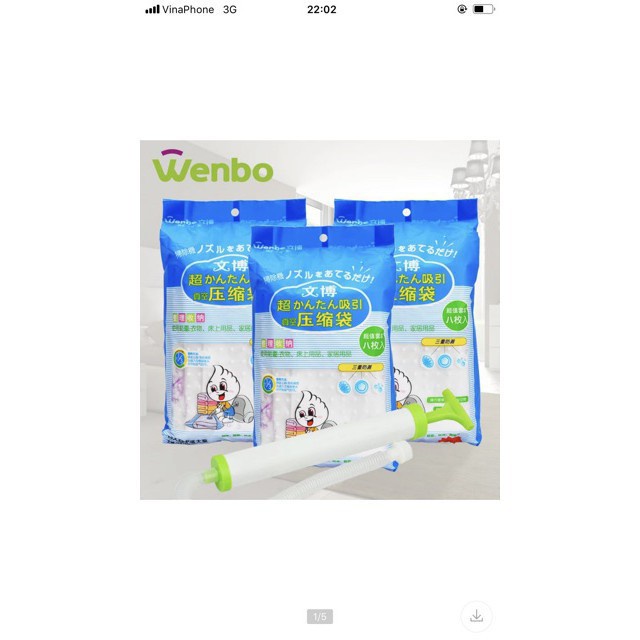 PVN46703 Bộ 8 túi hút chân không Wenbo kèm bơm tay Giá Rẻ