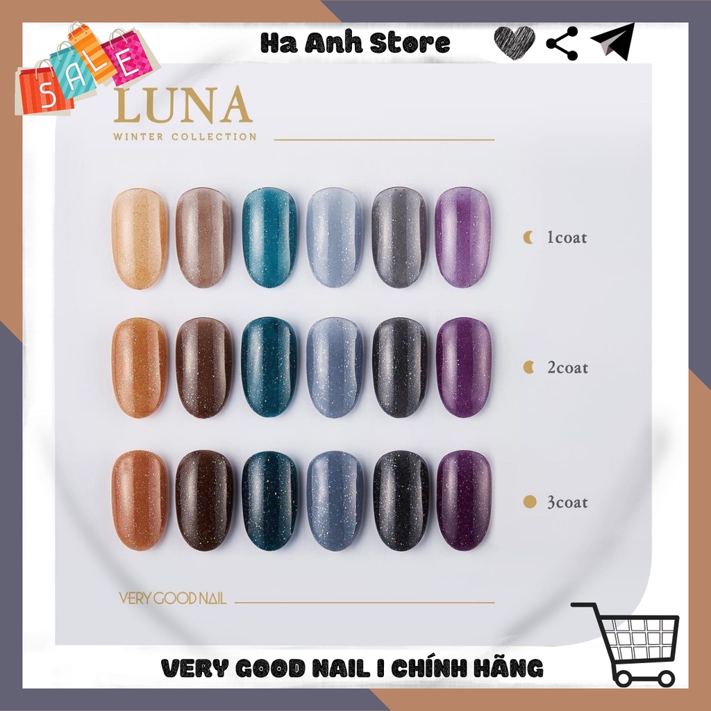 Very Good Nail Sơn gel Hàn quốc chính hãng, Chọn màu Set Winter Luna Collection, Chai lẻ 10ml