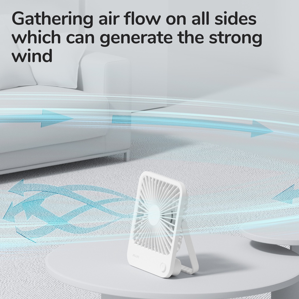 Quạt mini để bàn JISULIFE 4500mAh sạc USB tiện dụng