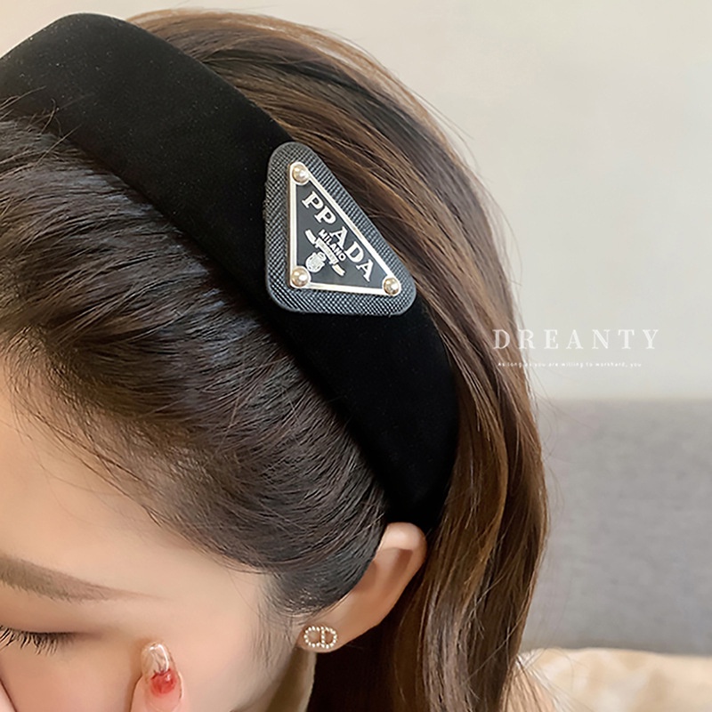 Băng Đô Cài Tóc Vải Nhung Đen Cao Cấp Phong Cách Pháp Cổ Điển Thời Trang Cho Nữ