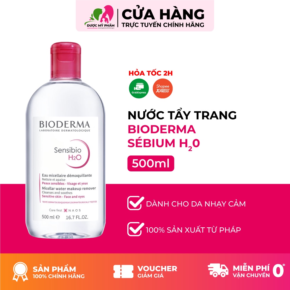 Nước tẩy trang Bioderma cho da nhạy cảm - Bioderma Sensibio + Sebium H2O 100/500ml