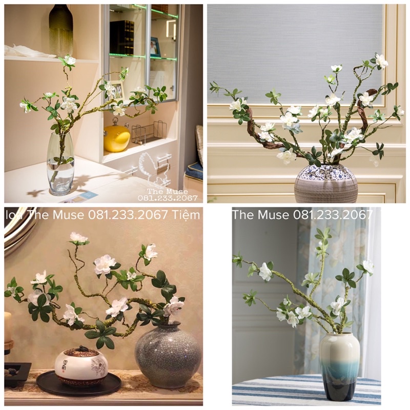 Hoa Đỗ Quyên Giả - Mô Phỏng Thanh Minh Hoa -Decor Trang Trí Nhà Cửa- Chất Liệu Cao Cấp