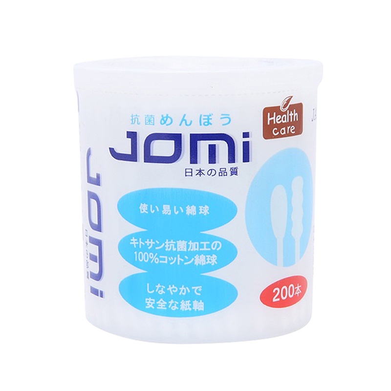 Bông Tăm kháng khuẩn Jomi hộp tròn 200 que