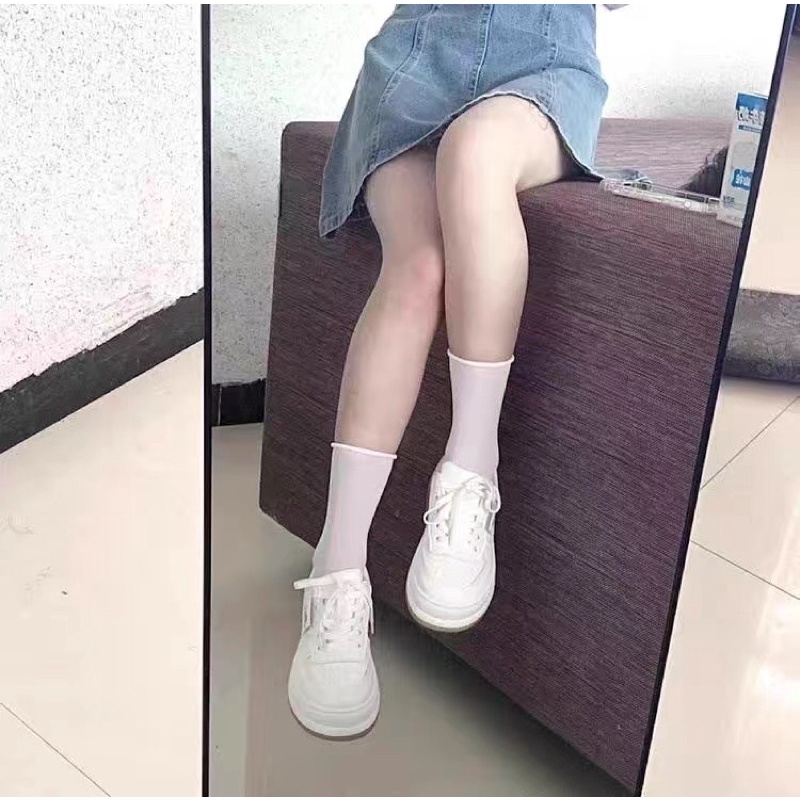 Giầy thể thao trắng có chữ đế bánh mì thời trang Nahada Shop