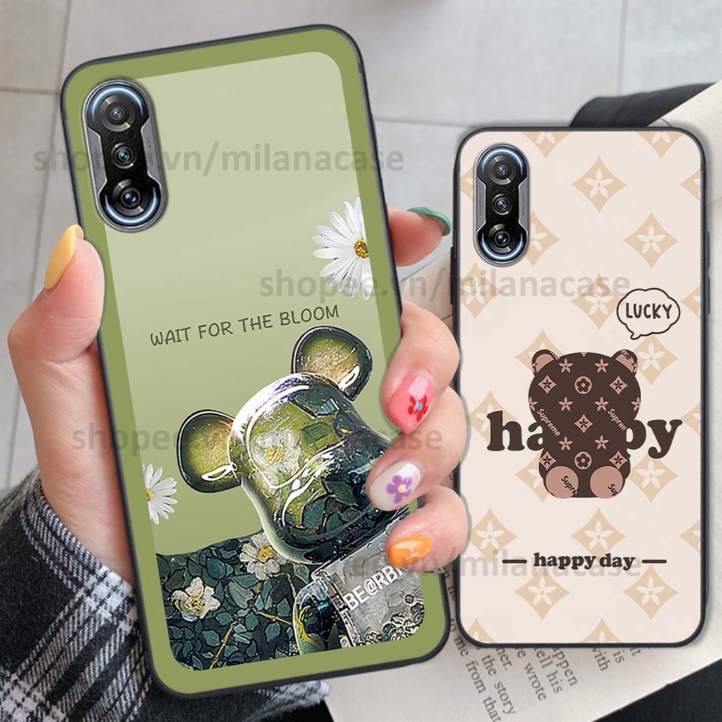 Ốp Xiaomi Redmi K40 / Redmi K40 Pro gấu be@rBrick gấu Teddy Kaws siêu đẹp, phong cách, cá tính