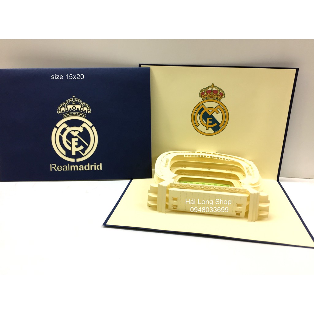 Realmadrid  Stadium  - Sân Bóng - Thiệp 3D ( mở 90 độ) | BigBuy360 - bigbuy360.vn