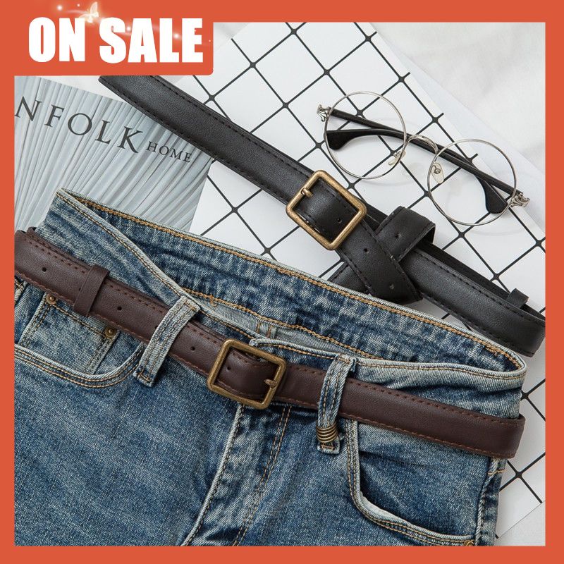 Men's and women's jeans with students' vintage belts
