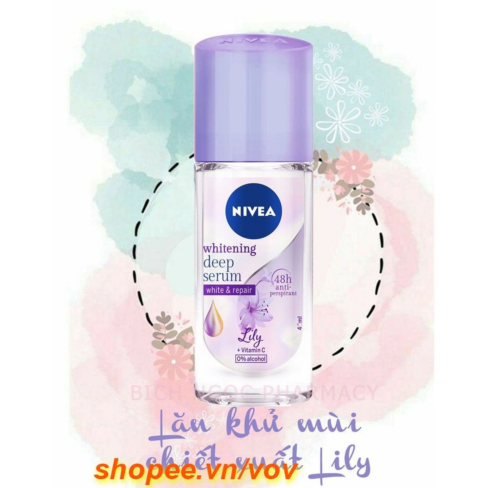 Lăn Khử Mùi Nữ 40ml Nivea Serum Trắng Mịn Hương Hoa Lily, Vov Cung Cấp & Bảo Trợ.