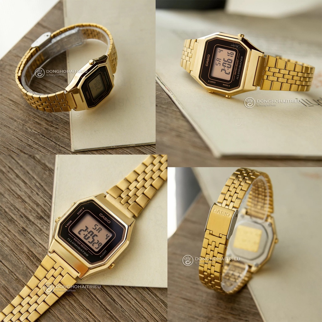 Đồng hồ nữ Casio điện tử LA680WA-7DF dây kim loại chính hãng