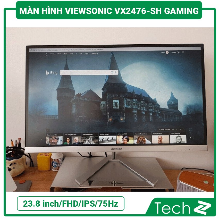 Màn hình Viewsonic VX2476-SH Gaming (23.8 inch/FHD/IPS/75Hz/4ms/250 nits/HDMI+VGA)