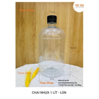Chai nhựa tròn 1l nắp nhựa đựng nước ép, trà sữa