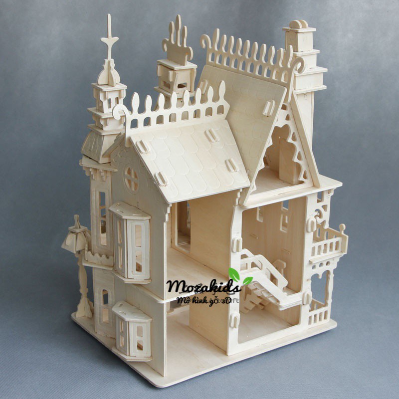 Đồ chơi lắp ráp gỗ 3D Mô hình Mô hình Lâu Đài Dream Villa - Tặng kèm đèn LED USB trang trí